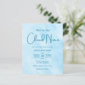 Budget Wir sind auf Cloud Nine Boy Baby Shower Ein (Stehend Vorderseite)