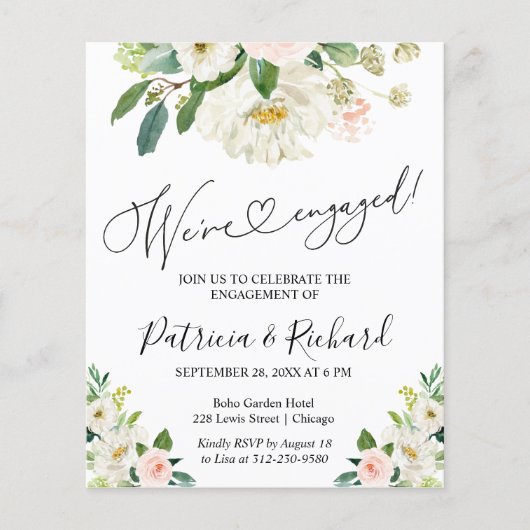 Budget Wir sind eine Verlobte Einladung zu einer e (Vorderseite)