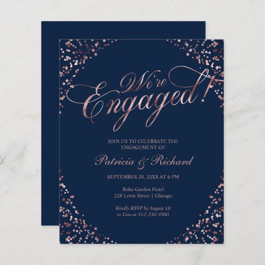 Budget Wir sind eine Verlobte Einladung zu einer e (Vorne/Hinten)