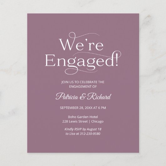 Budget Wir sind eine Verlobte Einladung zu einer e (Vorderseite)