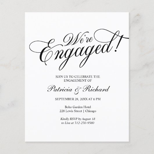 Budget Wir sind eine Verlobte Einladung zu einer e (Vorderseite)