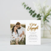 Budget Wir sind Verlobt Foto Verlobung Einladung (Stehend Vorderseite)