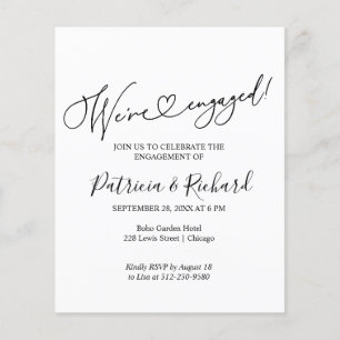 Budget Wir sind Verlobte Engagement Party Ankündig