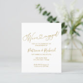 Budget Wir sind Verlobte Engagement Party Einladun (Stehend Vorderseite)