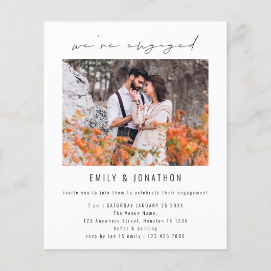 Budget Wir sind Verlobte Foto-Engagement-Partei (Vorderseite)