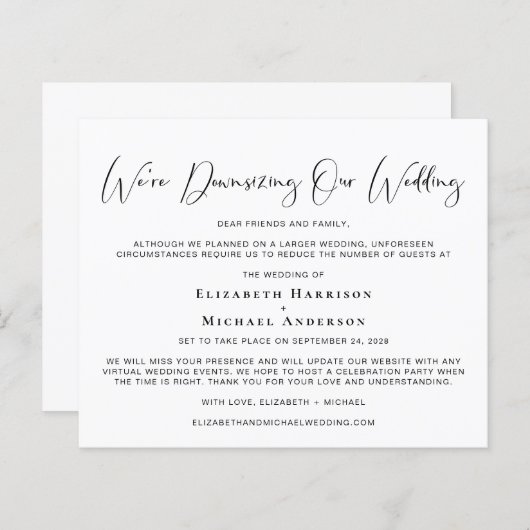 Budget Wir verkleinern unsere Hochzeitsankündigung (Vorne/Hinten)
