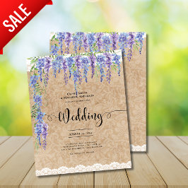 Budget Wisteria Floral Wedding Rustic Kraft Lace