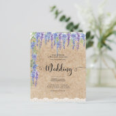 Budget Wisteria Floral Wedding Rustic Kraft Lace (Stehend Vorderseite)