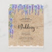 Budget Wisteria Floral Wedding Rustic Kraft Lace (Vorderseite)