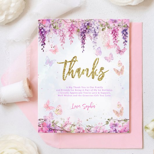 BUDGET Wisteria Gold Butterfly Geburtstag Vielen D