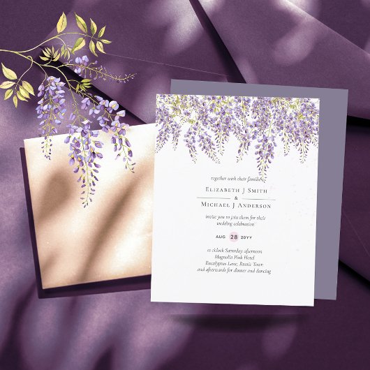 BUDGET Wisteria Lila Floral Wedites