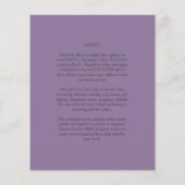Budget Wisteria Lila Wedding Simple Monochrom Flyer (Hinten)