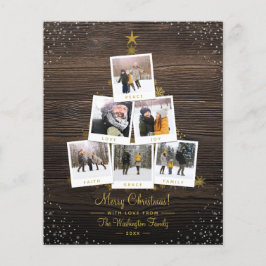 Budget Wood & Gold Weihnachten Custom Foto Collage