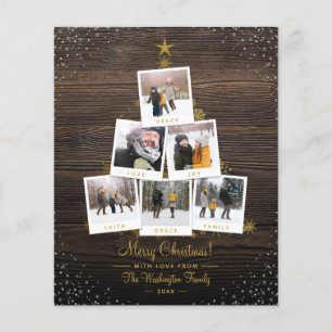 Budget Wood & Gold Weihnachten Custom Foto Collage