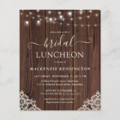 Budget Wood Lights Bridal Dusche Einladung (Vorderseite)
