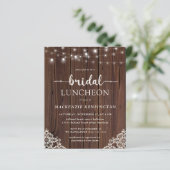 Budget Wood Lights Bridal Dusche Einladung (Stehend Vorderseite)