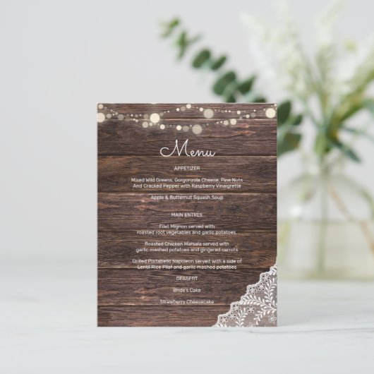 Budget Wood, Spitze, String Lights Menü (Stehend Vorderseite)