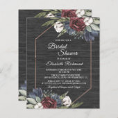 Budget Wooden Blue Floral Brautparty Flyer (Vorne/Hinten)