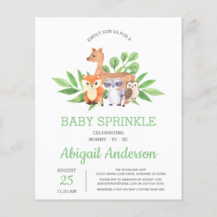 BUDGET Woodland Animal Baby Sprinkle Einladung