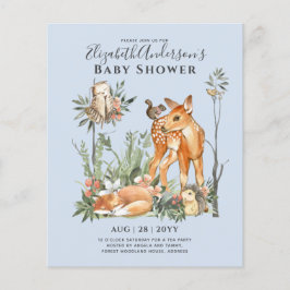BUDGET Woodland Animals Baby Boy Girl Shower INVs Flyer