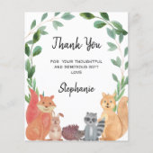 Budget Woodland Animals Kinderdusche Danke Karte (Vorderseite)