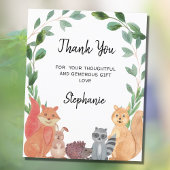 Budget Woodland Animals Kinderdusche Danke Karte