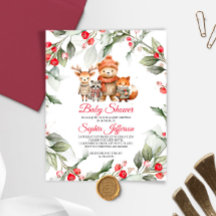 Budget Woodland Animals Kinderdusche Einladung