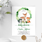 Budget Woodland Animals Kinderdusche Einladung