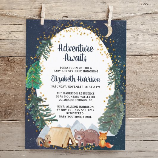 Budget Woodland Animals Night Sky Baby Sprinkle