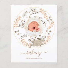 Budget Woodland Baby Foto Geburtsankündigung