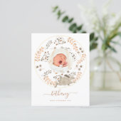 Budget Woodland Baby Foto Geburtsankündigung (Stehend Vorderseite)