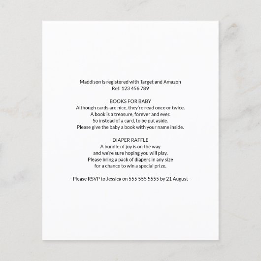 Budget Woodland Creatures Babydusche einladen (Rückseite)