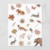 Budget Woodland Forest Animals Kinderdusche einlad (Rückseite)