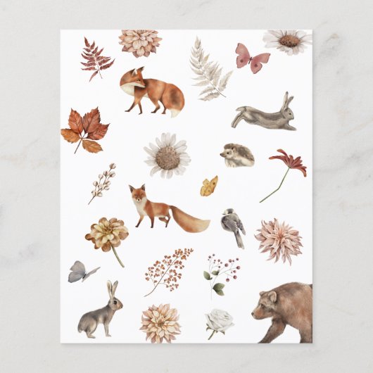 Budget Woodland Forest Animals Kinderdusche einlad (Rückseite)