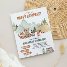 Budget Woodland Happy Camper Camping Kindergeburts