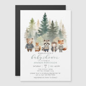 Budget Woodland Wasserfarbe Kinderdusche Magneteinladung (Vorne/Hinten)