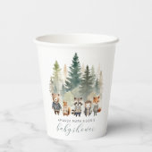 Budget Woodland Wasserfarbe Kinderdusche Pappbecher (Rückseite)