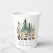 Budget Woodland Wasserfarbe Kinderdusche Pappbecher (Vorderseite)