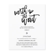 Budget Worauf warten Hochzeit speichern Sie das Da