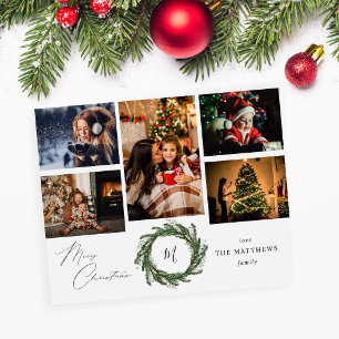 Budget Wreath Monogram 5 Foto Frohe Weihnachten Flyer