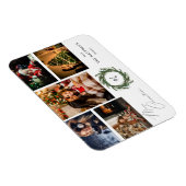 Budget Wreath Monogram 5 Foto Frohe Weihnachten Magnet (Rechte Seite)