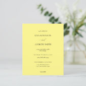 Budget Yellow Calligraphy Wedding (Stehend Vorderseite)