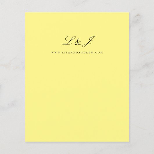 Budget Yellow Calligraphy Wedding (Rückseite)