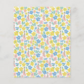 Budget Yellow Ditsy Floral Brautparty Einladung (Rückseite)