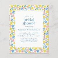 Budget Yellow Ditsy Floral Brautparty Einladung