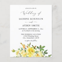 Budget Yellow Floral Wedding