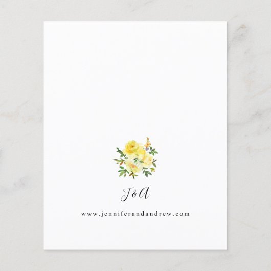 Budget Yellow Floral Wedding V2 Flyer (Hinten)
