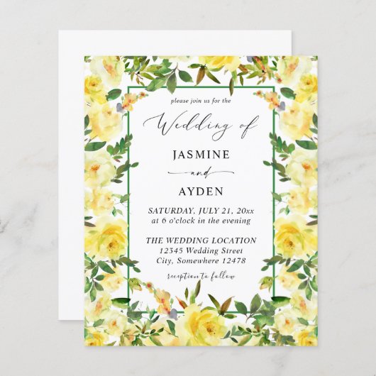 Budget Yellow Floral Wedding V3 (Vorne/Hinten)