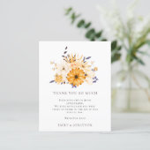 BUDGET Yellow Florals Zitat Hochzeit 3 Foto Dank (Stehend Vorderseite)