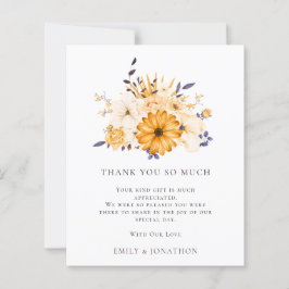 BUDGET Yellow Florals Zitat Hochzeit 3 Foto Dank